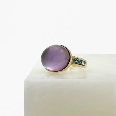 Amethyst and Blue Topaz Ring / Gold