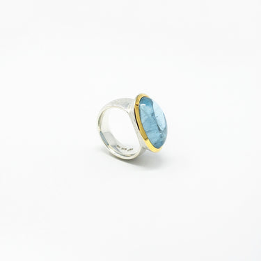 Aquamarine Ring / Silver & Gold