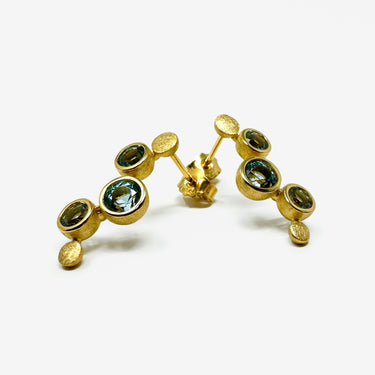 Sky Blue Topaz Earrings / Gold