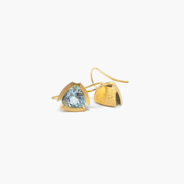 Sky Blue Topaz Earrings / Gold