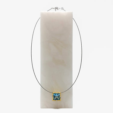 Sky Blue Topaz Pendant Necklace / Silver