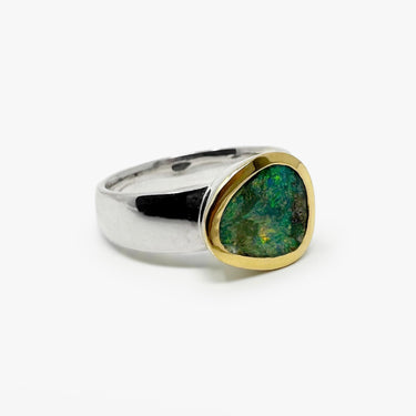 Boulder Opal Ring / Silver & Gold
