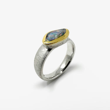 Boulder Opal Ring / Gold & Silver