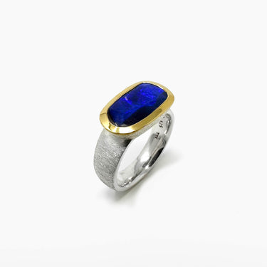Boulder Opal Ring / Gold & Silver