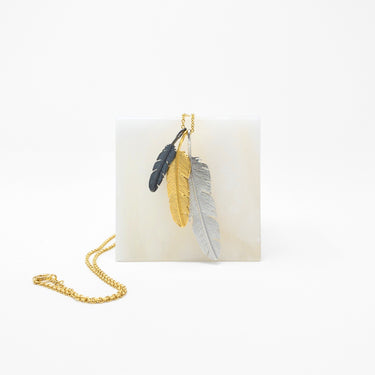 Feather Necklace / Silver