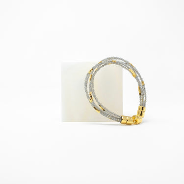 Labradorite Bracelet / 5 Strings / Silver
