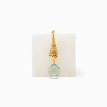 Green Amethyst Necklace / Gold