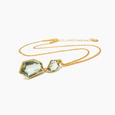 Green Amethyst Necklace / Silver