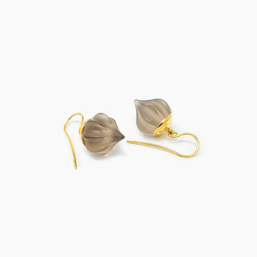 Smoky Quartz Earrings / Gold