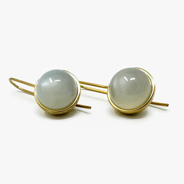 White Moonstone Earrings / Gold