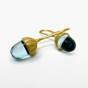 Sky Blue Topaz Earrings / Gold